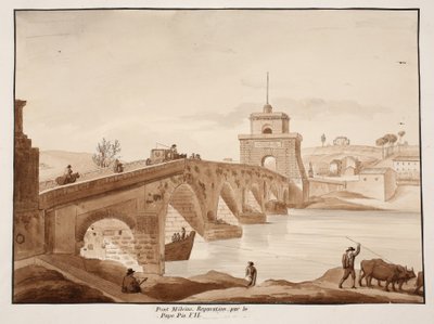 The Restoration of Ponte Milvio by Pope Pius VII by Agostino Tofanelli